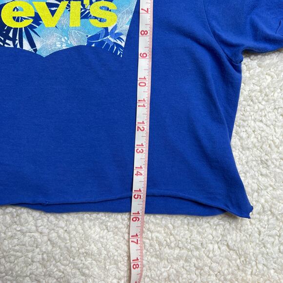 Levi's Blue Cropped Tee Small - Picture 4 of 5